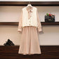 Suit Dress Women Autumn and Winter 2021 Slim Long-sleeved Pleated Mid-length Shirt Dress