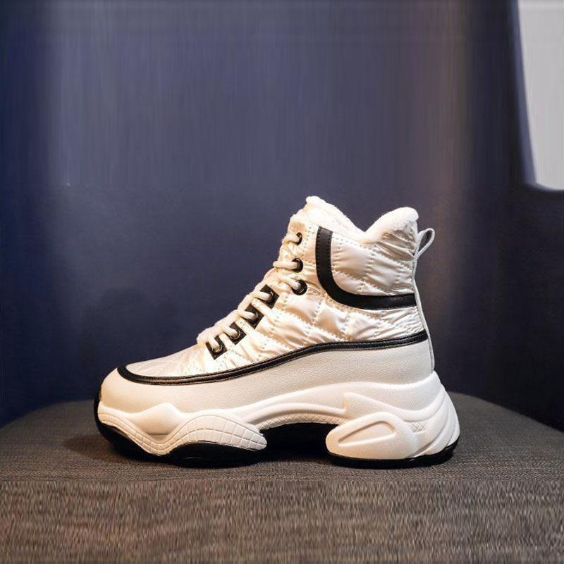 Soft Leather Leisure Pine Cake Snow Boots Winter Plus Velvet Warm Cotton Shoes Sports Shoes Casual Shoes Waterproof