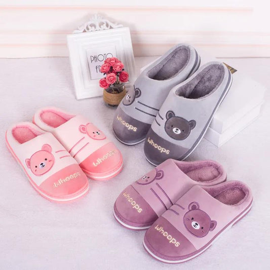 Autumn and Winter Pure Cotton Slippers Indoor Non-slip Soft-soled Shoes Warm Simple Plush Cotton Shoes