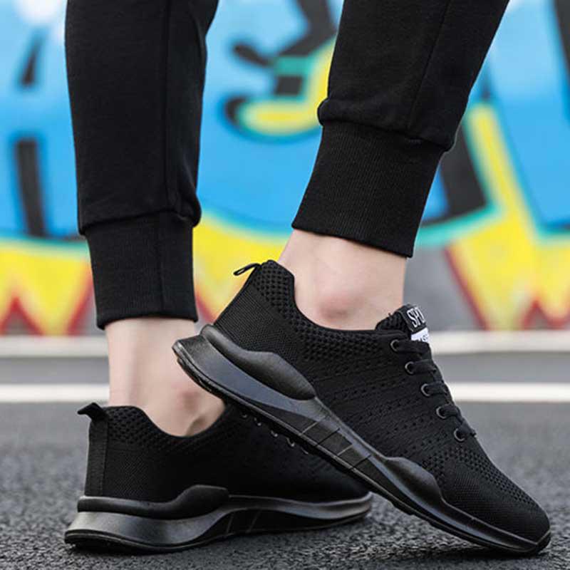 Size 39-44 Men Sneakers Non-slip Basketball Shoes Breathable Deodorant Flying Woven Mesh Students Running Shoes Wear-resistant Deodorant Skate Shoes