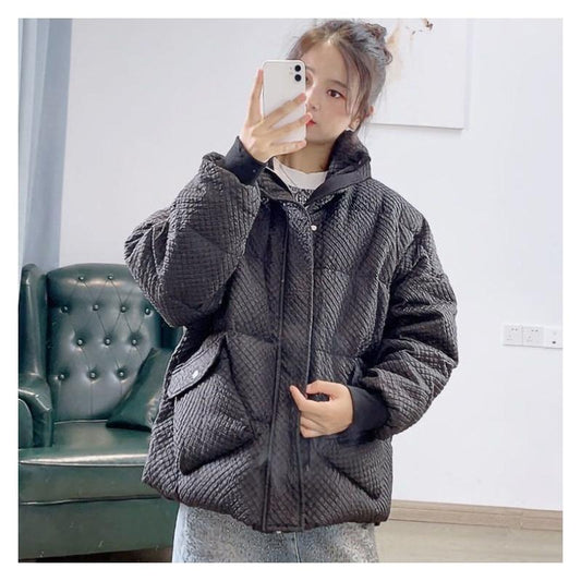 Thick White Duck Down Jacket Ladies Short Stand-up Collar Niche Korean Style