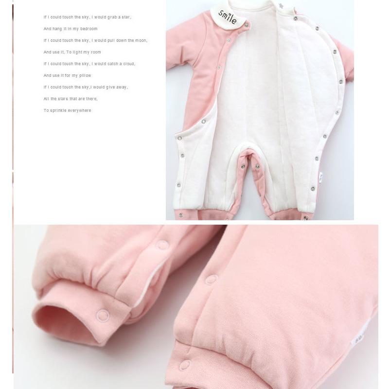 NEWBORN BABY BODYSUIT Autumn and Winter Out Male Spring and Autumn Pure Cotton with Cotton Princess Newborn Female Baby Ha Yi Climbing Suit