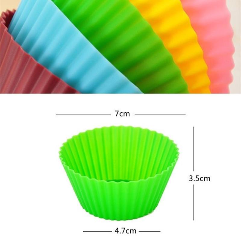 12Pcs Silicone Cupcake Mold Cake Muffin Mold Kitchen Bakeware Maker DIY Baking Non-Stick Heat Resistant Reusable Decorating Tools