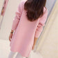 Women Solid Color Spring/Autumn Long Cardigan Loose Medium Korean Slim Knit Jacket Loose Sweater Shawl