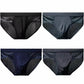 Summer Men's Underwear Mesh Ice Silk Briefs Sexy Breathable Thin Mid-waist Youth Briefs