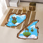 [Wall sticker] animal float island giraffe elephant clouds pvc 3d wall stickers for kids rooms kitch