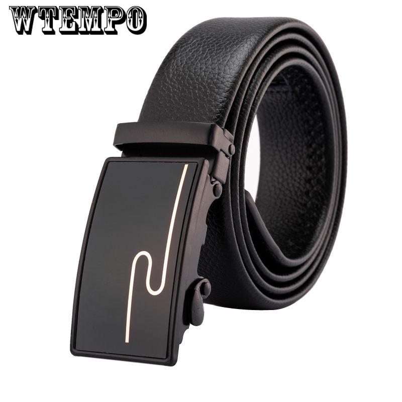 Men's Belts PU leather male luxury strap long belt for men designer belts men Black