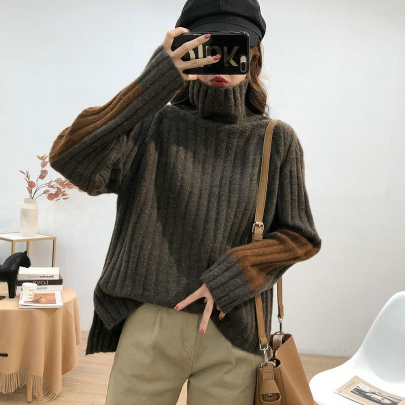 Fall/winter Turtleneck Pullover Sweater Keep Warm Loose Padded Bottoming Shirt Casual Commuter Women's Sweater