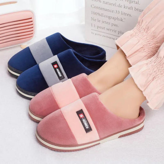 Winter Women's Indoor Cotton Slippers Thick-soled Non-slip Home Household Couple Slippers Men's Warm and Thick Plush Slippers