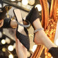 Women's Summer Rhinestone Sandals Stiletto Middle Heels All-match Non-slip Wear-resistant Pumps