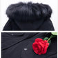 Women's Solid Color Hooded Down Jacket Regular Korean Loose Thick Coat Warm Cotton Coat Large Leather Collar Winter Coat Quilted Coat