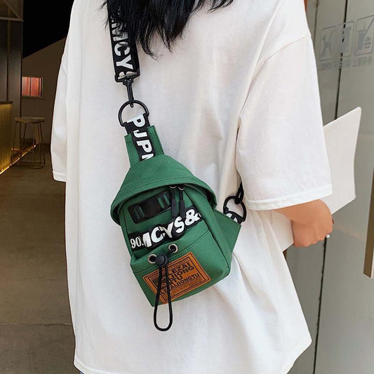 Women's Diagonal All-match Chest Bag Tide Brand Super Fire Street Trend Messenger Bag Net Red Clay Cool Hip Hop Bungee Bag