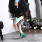 High Heels Metal Pointed Toe Thick Heel Ladies Shoes French Temperament All-match Small Fragrant Shoes