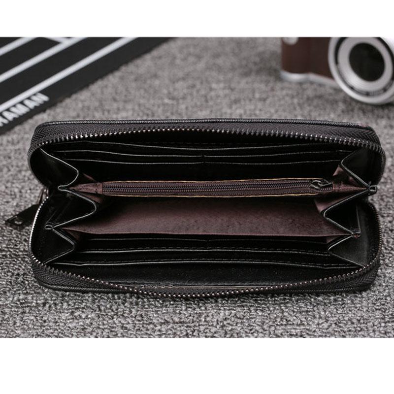 Business Long Wallet Men Women Anti-theft Multi-function PU Flag Card Package Clutch Coin Bag