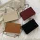 Women Box Bag Print Casual Clutch Purse Shoulder Crossbody Bags Weave Pattern Metal Chain Pu Leather