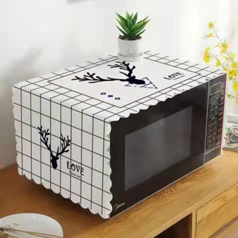 Microwave Oven Cover Dust Cover Oil-proof Thickened Splash-proof Oven Cover Cloth Universal Waterproof Cover Towel Household Dust-proof Cloth