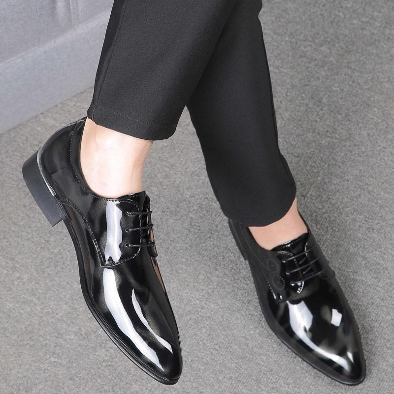 Men's Formal Leather Shoes Business Casual Shoes Pointed Toe Oversize Men's Shoes