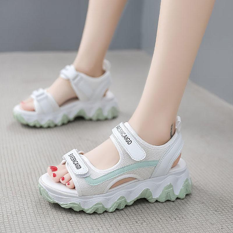 Summer Thick-soled Sports Sandals for Female Students Flat-bottomed All-match Sandals