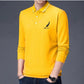 Men's Embroidered Long Sleeve Polo Shirt Cotton Large Size Lapel T-Shirt High Quality Bottoming Solid Color Top