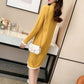 Autumn and Winter Retro Knitted Dress Mid-length Loose Over The Knee Base Skirt Fashion Casual Women Sweater Dress