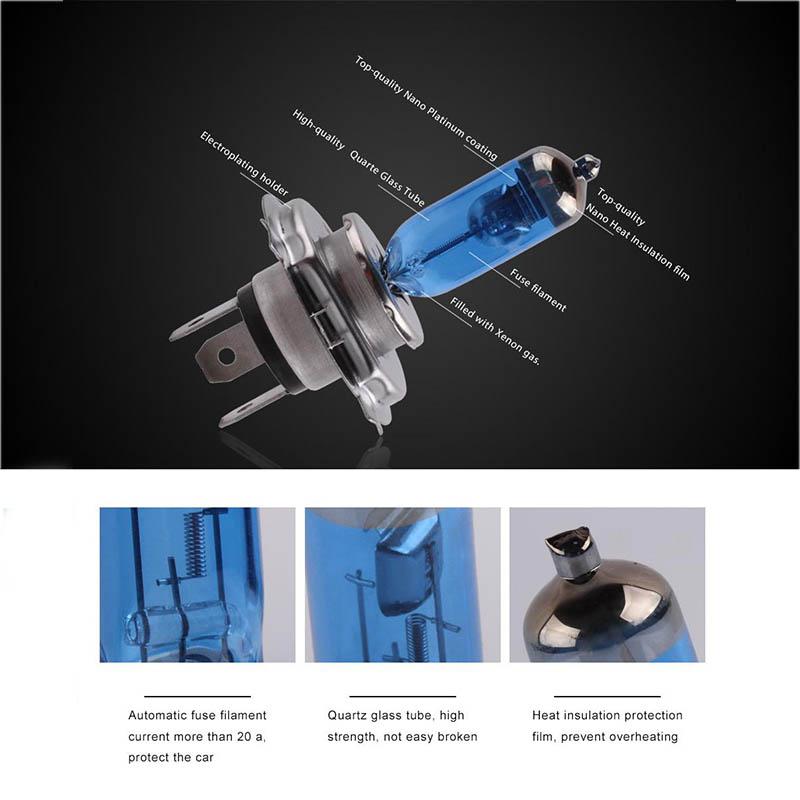 H1 H3 H4 H7 100W Halogen Car Headlight Bulbs Super Bright Auto Lamp 12V Headlamp 5000K White Car Front Headlight Lighting