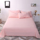 Pure Color Bed with Three-piece Washable Cotton Bed Linen Pillowcase, Breathable, Sweat-absorbing and Warm, Single and Double Bed Sheets