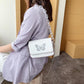 Butterfly Print Chain Shoulder Bags Casual Female Crossbody Bags Portable PU Leather Multi-Layer Transparent Chain Handbag