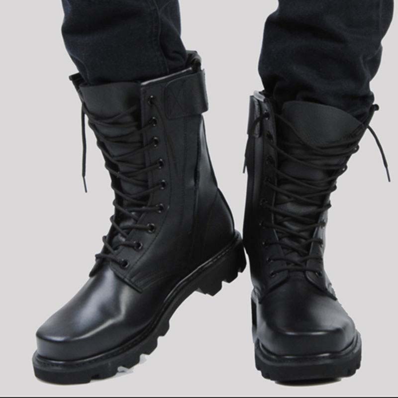 Outdoor Men's Leather Boots Worker Boots Steel Plate Mountaineering Boots Breathable Wool Boots