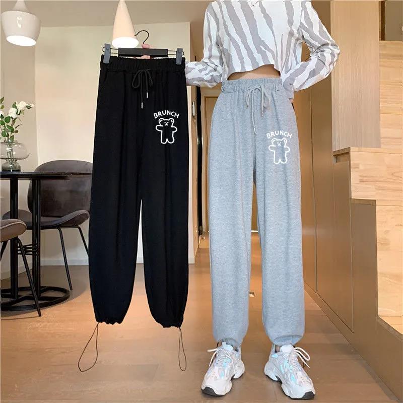 Hong Kong Style Printed Pants Female Students Korean Version Loose and Thin Feet Ins Trend Wild Spring and Summer Leisure Sports