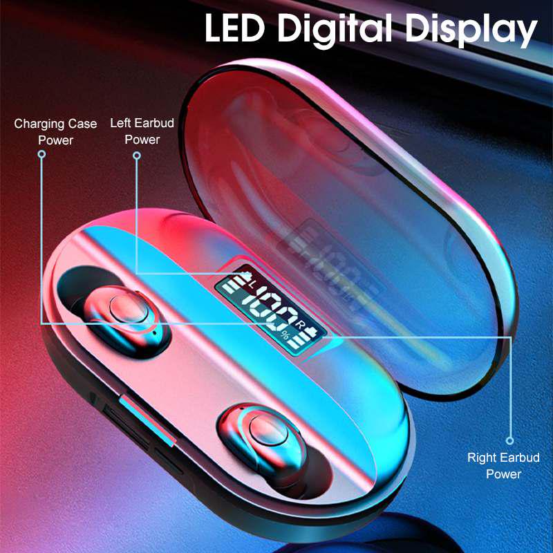 5.0 In-ear HIFI Earphones Bluetooth LED Display Support Call Exquisite Wireless Headset Charging Box