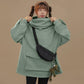 Women's Sweatershirt Zipper 3D Pocket Cute Frog Design Pullover Sweater Coat