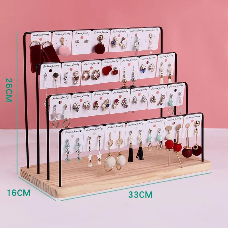 Iron Earrings Display Stand Home Earrings Can Hang Cardboard Jewelry Stand Earrings Ear Clips Live Display Shelf
