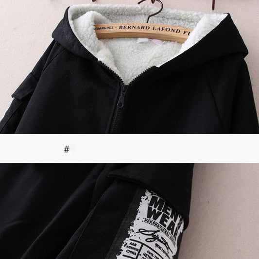 Plus Size Women's Winter Western Style Loose Age Reduction Fashion Plus Velvet Thick Windbreaker Jacket Women
