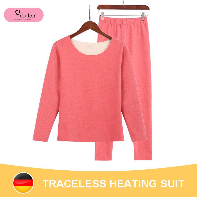 Thermal Underwear Ladies Thickened Plus Velvet Suit De Velvet Self-heating Winter Seamless Bottoming Autumn Clothes Long Trousers