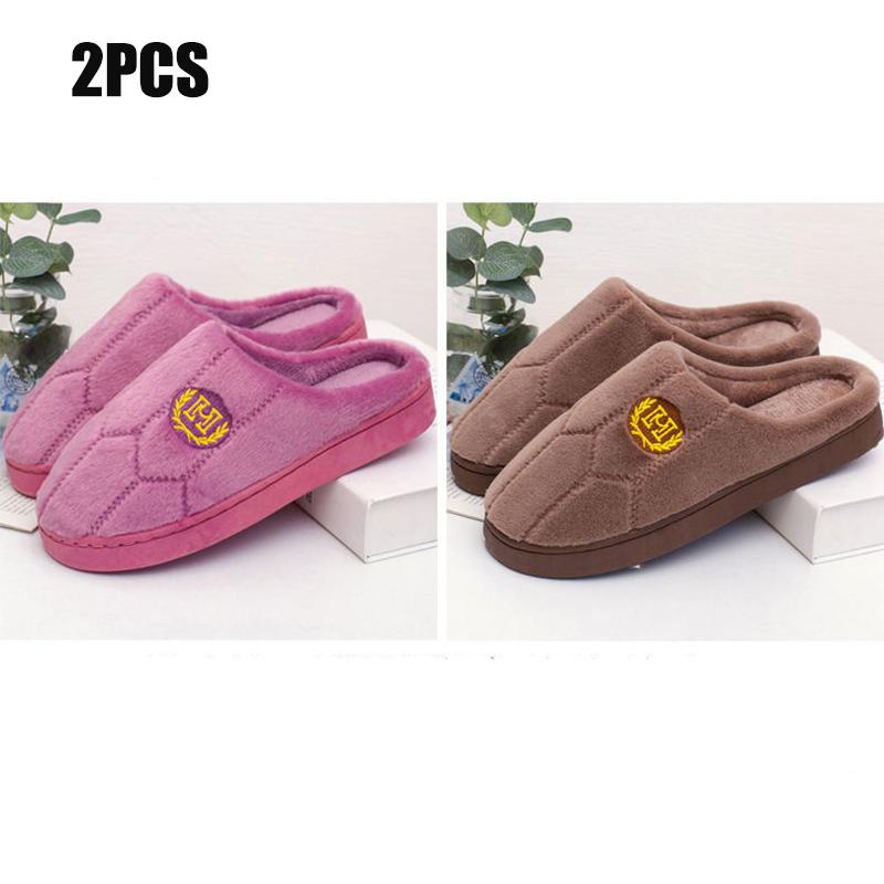Women's Indoor Cotton Slippers Thick-soled Non-slip Home Household Couple Slippers Men's Warm Thick Plush Slippers