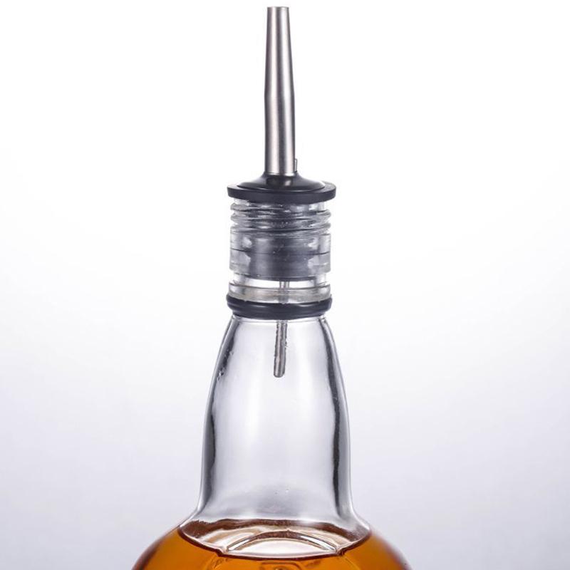 Liquor Pourer Stainless Steel Free Flow Wine Bottle Pour Spout Rubber Stopper Liquid Dispenser Top Beer Bottle Cap Stopper Tap Faucet Bartender Bar To