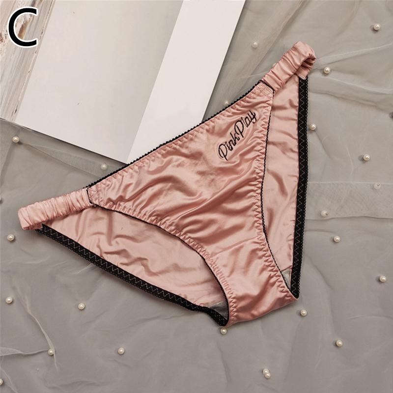 Elastic Ice Silk Female Underwear Low Waist Solid Color Seamless Sexy Panties Briefs Breathable