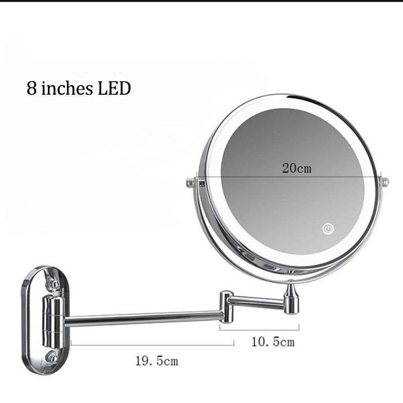 Free Punch Double-sided Wall-mounted Makeup Mirror Bathroom Bedroom Mirror Three Times Magnifying Glass