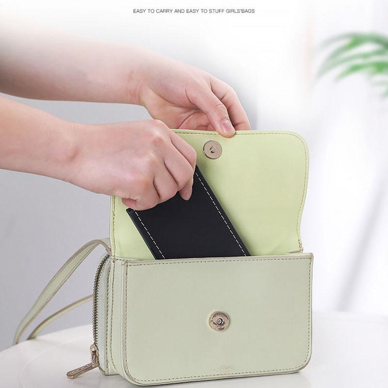 Ladies Leather Folding Mirror Desktop Creative Portable Makeup Mirror HD Travel Out Household Essentials