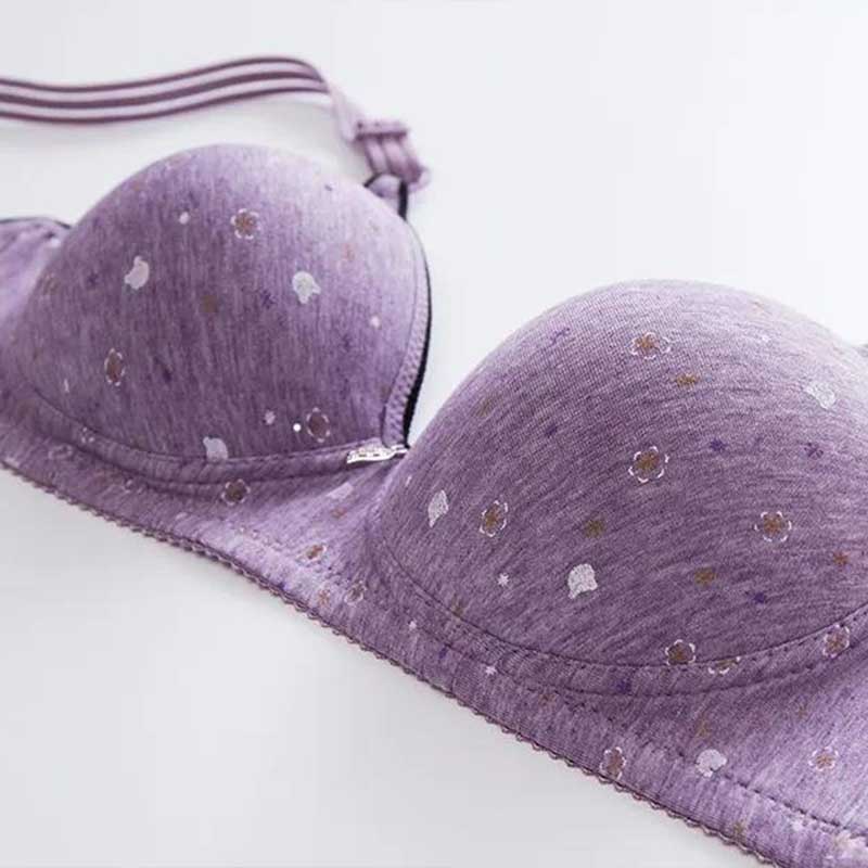 Gathering Large Size Comfortable Sexy Charming Breathable Skin-Friendly Jacquard Decoration Exquisite Pendant No Steel Ring Side Slim Mould Cup Bra
