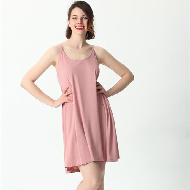 Women's Summer Simple Plus Size Medium Length Loose Sling Vest Solid Color Sleeveless Dress