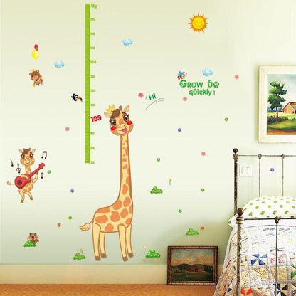 [Wall stickers] cartoon giraffe mother baby height measurement wall stickers for kids rooms bedroom