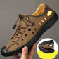 Men's Genuine Leather Breathable Leather Sandals Men's Casual Hollow Hole Shoes Non-slip Soft Sole Leather Sandals