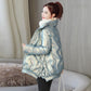 Glossy Down Padded Jacket Women's Winter Short Loose A-line Cotton-padded Jacket Bread Coat Jacket Winter Thick Warmth Shiny Jacket