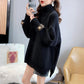 Autumn and Winter Turtleneck Thick Sweater Mid-length Loose Large Size Bottoming Sweater Knitted Casual Women Sweater