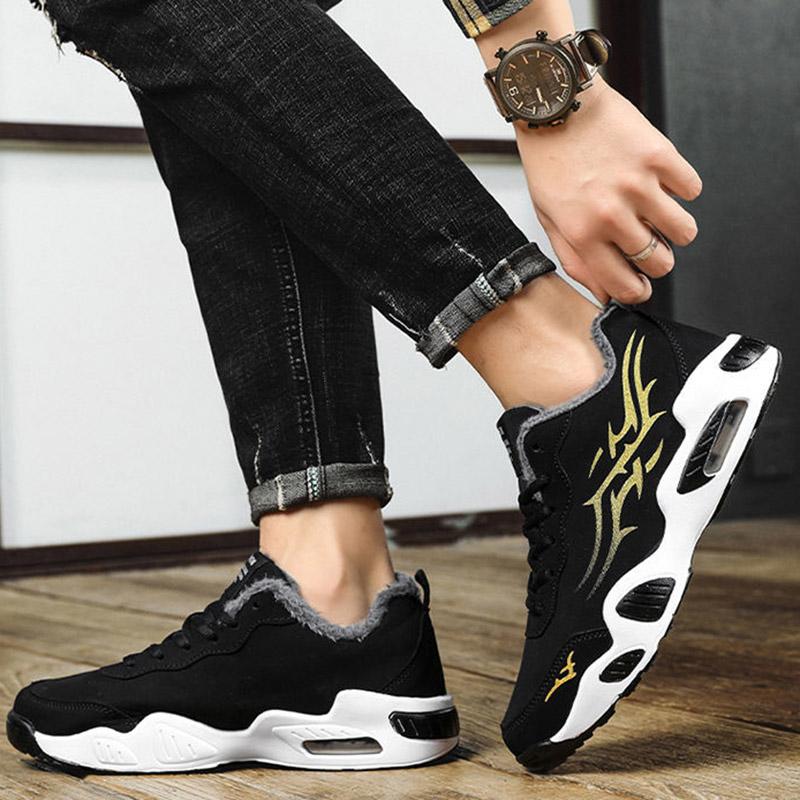 Autumn and Winter Men's Shoes Plus Velvet Warm Cotton Shoes Non-slip Soft Bottom Sports Casual Shoes All-match