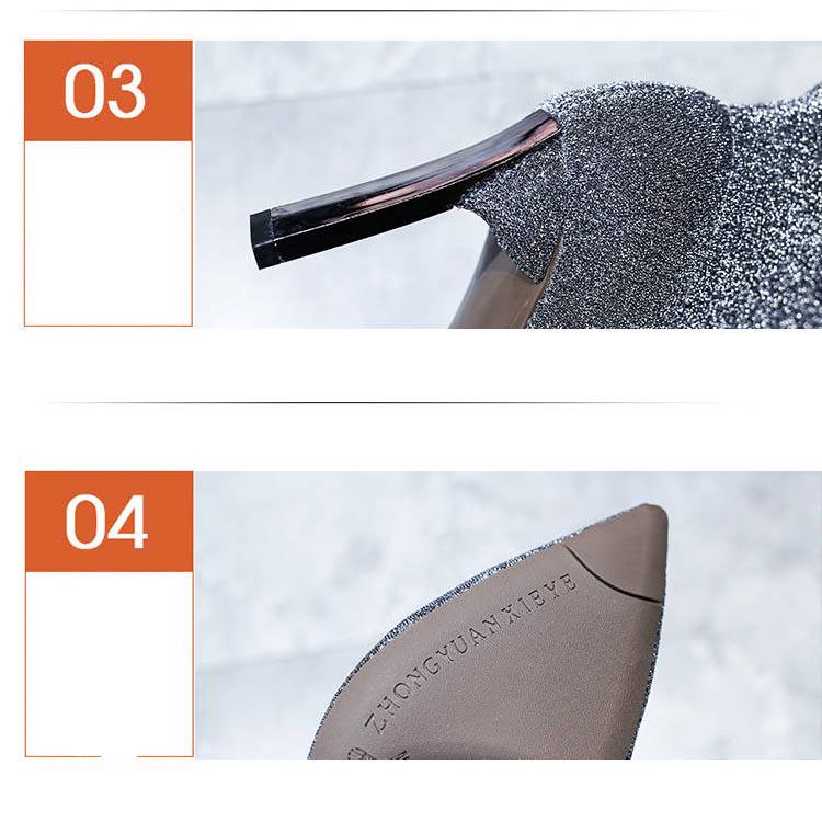Women's Winter Boots Sexy Pointed Toe Elastic Ankle Boots High Heels Boots Woman Female Boots