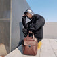 Business Briefcase Men Casual Leather Large Capacity Pocket Anti-theft Handbag Computer IPAD Bag