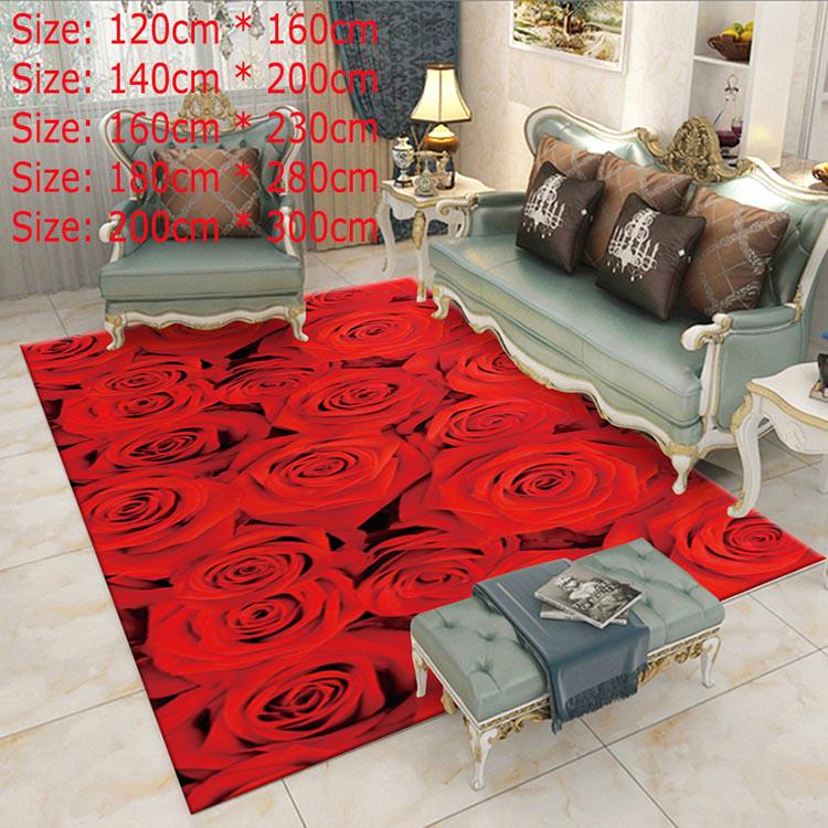 3D Flower Feature Printing Carpet Hallway Doormat Anti - Slip  Carpet Absorb Creative Europe Kitchen Mat/Rug