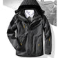 Men's Three-in-one Outdoor Sportswear Clothing Large Size Soft Shell Jacket Windproof and Waterproof Mountaineering Camping Outdoor Windbreaker